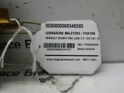 Автозапчастина б/у замок багажника / ворот для renault scenic rx4 (ja0) 2.0 16v cat (f4r) посилання на oem iam 7700354329  