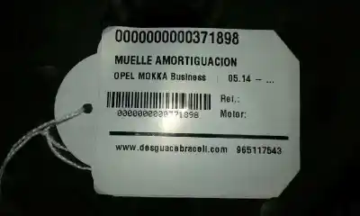 Peça sobressalente para automóvel em segunda mão mola de suspensão por opel mokka business referências oem iam   95107103