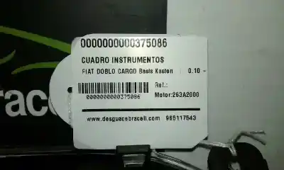 Second-hand car spare part dashboard for fiat doblo cargo basis kasten oem iam references 503005160104 d369 51952284