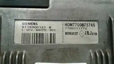 Second-hand car spare part Ecu Engine Control for RENAULT MEGANE I SCENIC (JA0) 1.6e Alize OEM IAM references 7700111772 HOM7700875745 S115300121B