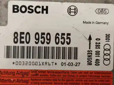 Peça sobressalente para automóvel em segunda mão centralina de airbag por audi a4 berlina (8e) 1.9 tdi referências oem iam 8e0959655  