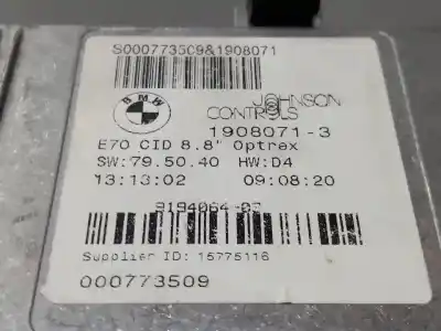 Second-hand car spare part multifunction display for bmw x5 (e70) 3.0sd oem iam references 15775116  n1.z3.2.1.4