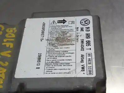 Peça sobressalente para automóvel em segunda mão CENTRALINA DE AIRBAG por VOLKSWAGEN GOLF V BERLINA (1K1)  Referências OEM IAM 1K0909605T 5WK43412  N1 Z2.4.5.3