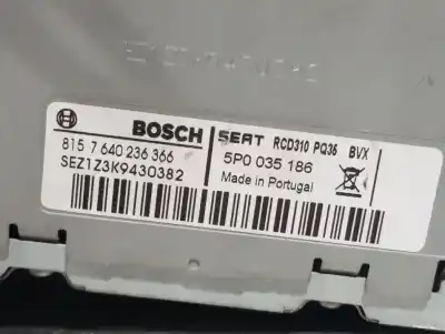 Second-hand car spare part audio system / radio cd for seat leon (1p1) 2.0 tdi 16v oem iam references   n1.z3.2.4.3 Second-hand car spare part audio system / radio cd for seat leon (1p1) 2.0 tdi 16v oem iam references   n1.z3.2.4.3