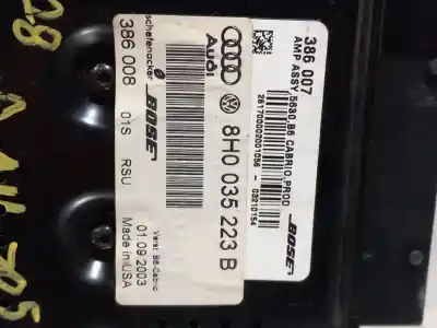 Second-hand car spare part audio system / radio cd for audi a4 cabrio (8h) 3.0 v6 30v cat (asn) oem iam references 8h0035223b