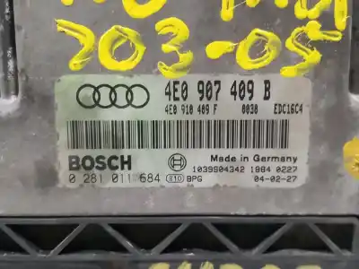 Автозапчасти б/у блок управления двигателем за audi a8 (4e2) 4.0 tdi quattro ссылки oem iam 4e0907409b 0281011684  n1.z2.4.7.4