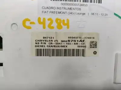 Second-hand car spare part dashboard for fiat freemont (345_) 2.0 jtd oem iam references 56046751af  n1.z2.1.4.3
