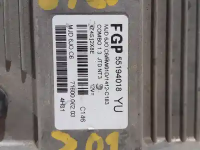 Second-hand car spare part ecu engine control for opel combo cargo oem iam references 55194018 7160006203  n2.z1.4.8.4