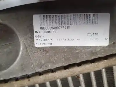 Peça sobressalente para automóvel em segunda mão intercooler por mazda cx-7 (er) sportive referências oem iam 1271002991  n2.z1.39.1.1