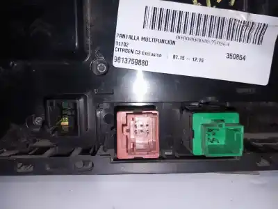 Second-hand car spare part multifunction display for citroen c3 exclusive oem iam references 9813759880  n1.z2.8.6.3