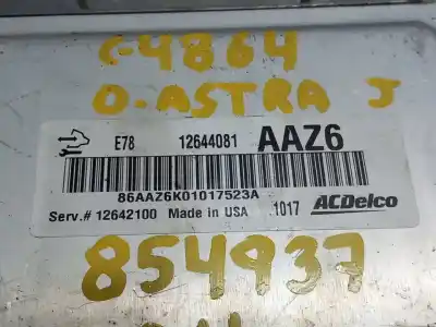Автозапчастина б/у ебу контролер двигуна для opel astra j (p10) 1.4 turbo (68) посилання на oem iam 12644081 12642100