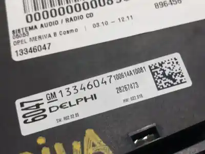 Автозапчастина б/у аудіо система / радіо cd для opel meriva b monospace (s10) 1.4 (75) посилання на oem iam 13346047  n1.z2.8.2.4