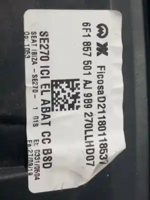 Peça sobressalente para automóvel em segunda mão espelho retrovisor esquerdo por seat arona fr referências oem iam   n1.z1.17.4.a