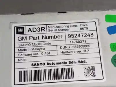 Peça sobressalente para automóvel em segunda mão DISPLAY GPS / MULTIMÍDIA por OPEL ZAFIRA TOURER  Referências OEM IAM 95247248 652508805  N1.Z3.2.1.3