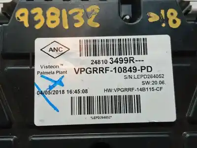 Автозапчастина б/у панель інструментів для renault captur life посилання на oem iam 248103499r  n1.z2.1.1.2 Автозапчастина б/у панель інструментів для renault captur life посилання на oem iam 248103499r  n1.z2.1.1.2