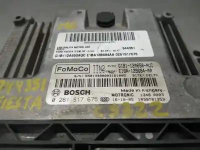 Автозапчастина б/у ебу контролер двигуна для ford fiesta (ccn) st-line посилання на oem iam g1b112a650auc e1ba12b684aa 0261s17675