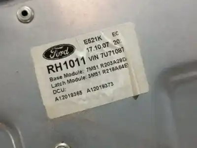 Second-hand car spare part passenger side right window regulator for ford c-max (cb3) ghia oem iam references 965078101  n1.z2.17.13.3
