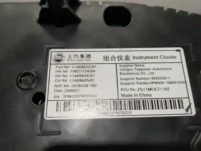 Second-hand car spare part dashboard for mg zs comfort 106 cv / 78 kw oem iam references 11469632  n1.z2.1.4.5