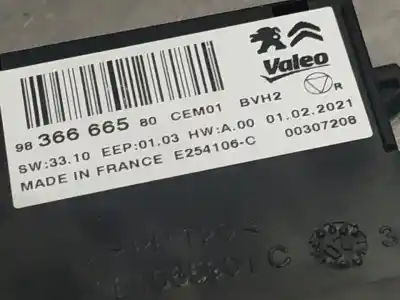 İkinci el araba yedek parçası ELEKTRONIK MODÜL için PEUGEOT RIFTER  OEM IAM referansları 9836666580  N2.Z1.2.33