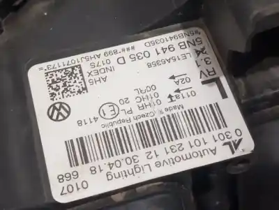 Pezzo di ricambio per auto di seconda mano faro anteriore sinistro per vw tiguan (ad1, ax1) 1.4 tsi riferimenti oem iam 5nb941035d 030110123112  n1.z1.21.9.a