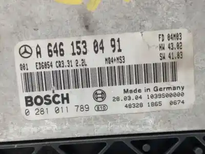 Автозапчастина б/у ебу контролер двигуна для mercedes vito (w639) basic, combi 111 cdi compacto (639.601) 109 cv / 80 kw посилання на oem iam a6461530491 0281011789 1039s00000  n1.z2.4.9.2