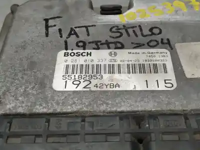 Second-hand car spare part ecu engine control for fiat stilo (192) 1.9 multijet 150 dynamic (04.2006) oem iam references 0281010337 55182953  n1.z2.4.9.3