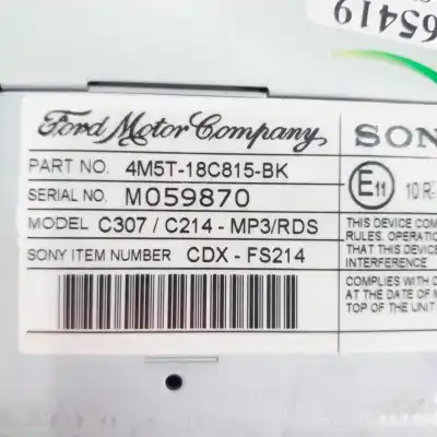 Second-hand car spare part audio system / radio cd for ford focus c-max (cap) ghia (d) oem iam references 4m5t18c815  