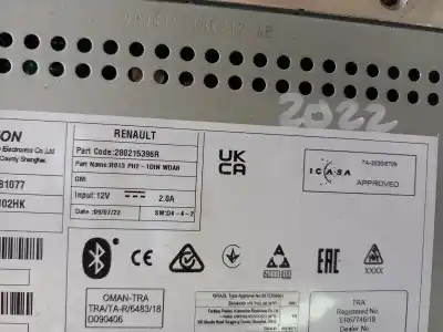 Second-hand car spare part audio system / radio cd for renault express advance 74 cv / 55 kw oem iam references 280215396r  