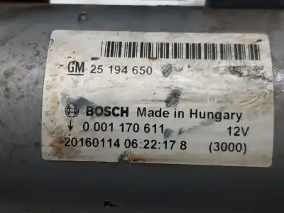 Автозапчастина б/у двигун запускається для opel corsa e (x15) 1.4 turbo (08, 68) посилання на oem iam 25194650  