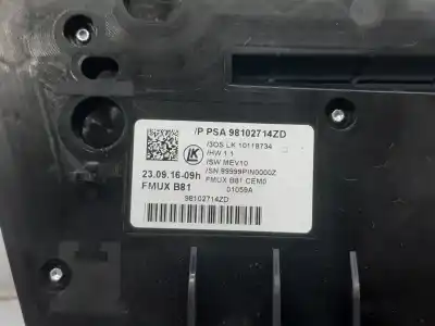 Pièce détachée automobile d'occasion commande de climatisation / chauffage pour citroen ds5  références oem iam 98102714zd  
