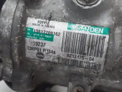 Peça sobressalente para automóvel em segunda mão compressor de ar condicionado a/a a/c por mini mini (r56) 1.6 cooper d [1.6 ltr. - 82 kw diesel cat] referências oem iam 921317504  