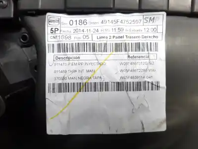 Автозапчастина б/у ОБЛИККА ЗАДНІХ ПРАВІХ ДВЕРЕЙ для SEAT LEON (5F1)  Посилання на OEM IAM 5F4867212G  