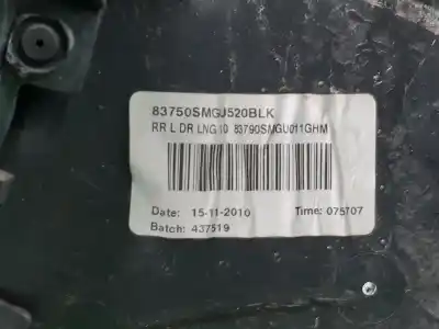 Pièce détachée automobile d'occasion GARNITURE DE PORTE ARRIERE GAUCHE pour HONDA CIVIC BERLINA 5 (FK)  Références OEM IAM 83750SMG  