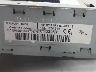 Second-hand car spare part audio system / radio cd for fiat linea (110) dynamic oem iam references 7646354316  