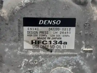 Peça sobressalente para automóvel em segunda mão compressor de ar condicionado a/a a/c por toyota prius (nhw30) plug-in hybrid advance referências oem iam 0422000212  