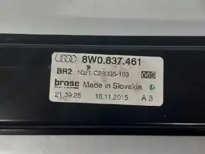 Автозапчасти б/у регулятор стекла переднего левого за audi a4 b9 (8w2, 8wc) 2.0 tdi ссылки oem iam 8w0837461  