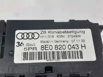 Peça sobressalente para automóvel em segunda mão comando de sofagem (chauffage / ar condicionado) por audi a4 berlina (8e) 2.5 tdi (120kw) referências oem iam 8e0820043h  