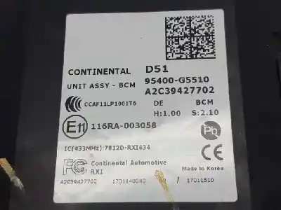 Автозапчасти б/у электронный модуль за kia niro drive plug-in hybrid ссылки oem iam 95400g5510  