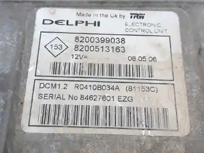 Second-hand car spare part ecu engine control for renault clio iii confort dynamique oem iam references 8200399038  