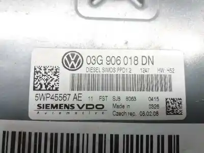 Автозапчастина б/у ебу контролер двигуна для audi a3 (8p) 2.0 tdi ambiente (dpf) (125kw) посилання на oem iam 03g906018dn