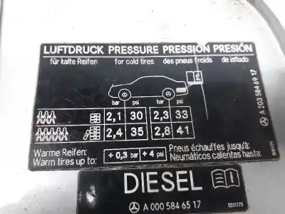 İkinci el araba yedek parçası DIS YAKIT KAPAGI için MERCEDES-BENZ CLASE C (W203) BERLINA  OEM IAM referansları A0005846517  