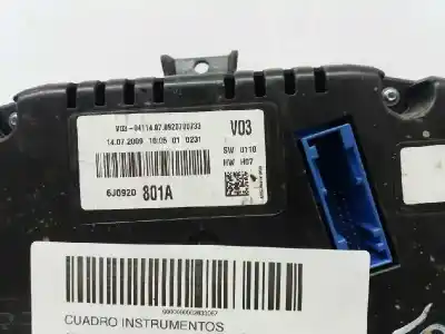 Second-hand car spare part dashboard for seat ibiza (6j5) stylance / style oem iam references 6j0920801a