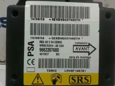 Peça sobressalente para automóvel em segunda mão CENTRALINA DE AIRBAG por CITROEN C2 (JM_)  Referências OEM IAM 9663357680  