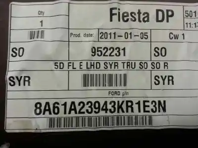Автозапчастина б/у оббірка передніх дверей ліва для ford fiesta (cb1) motor 1.6 ltr. - 70 kw tdci cat посилання на oem iam 8a61a23943a  