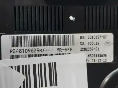 Peça sobressalente para automóvel em segunda mão quadrante por renault kadjar tech road 110 cv / 81 kw referências oem iam 248109629r  