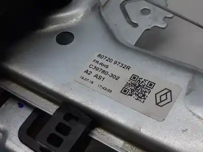 Peça sobressalente para automóvel em segunda mão elevador de vidros dianteiro direito por renault kadjar business 140 cv / 103 kw referências oem iam 807206317r