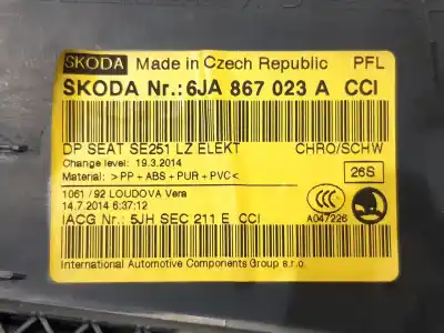Автозапчастина б/у обкітка задніх лівіх дверей для seat toledo iv (kg3) 1.6 tdi посилання на oem iam 6ja867023a Автозапчастина б/у обкітка задніх лівіх дверей для seat toledo iv (kg3) 1.6 tdi посилання на oem iam 6ja867023a