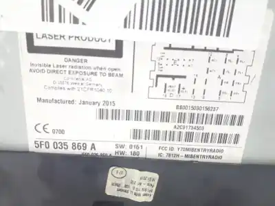 Автозапчастина б/у аудіо система / радіо cd для seat leon st (5f8) 1.6 tdi посилання на oem iam 5f0035869a  
