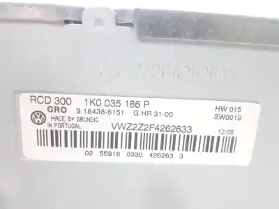 Second-hand car spare part audio system / radio cd for volkswagen passat b6 variant (3c5) 2.0 tdi 16v oem iam references 1k0035186p  