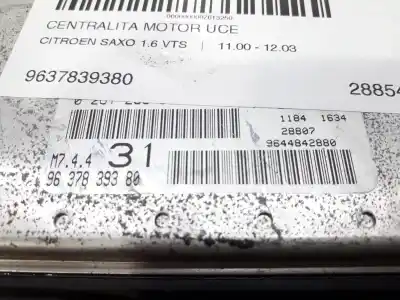 Peça sobressalente para automóvel em segunda mão centralina de motor uce por citroen saxo 1.6 vts referências oem iam 9637839380  